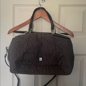 Calvin Klein Charcoal Monogram Shoulder Bag